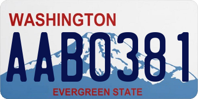 WA license plate AAB0381