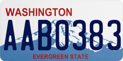 WA license plate AAB0383