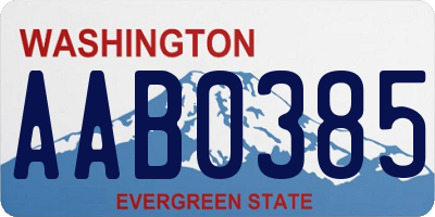 WA license plate AAB0385