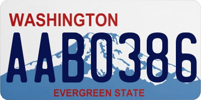 WA license plate AAB0386