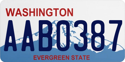 WA license plate AAB0387