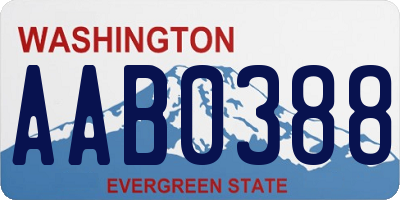 WA license plate AAB0388