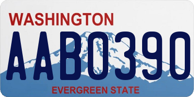 WA license plate AAB0390