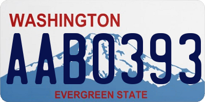 WA license plate AAB0393