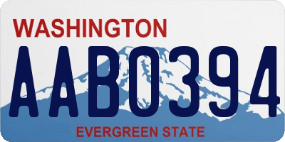 WA license plate AAB0394