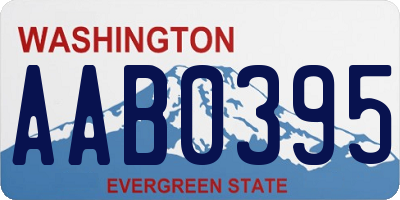 WA license plate AAB0395