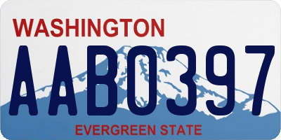 WA license plate AAB0397