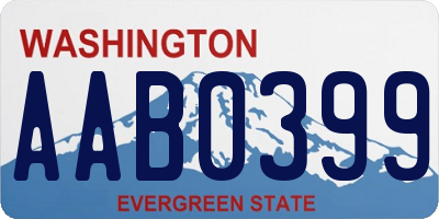 WA license plate AAB0399