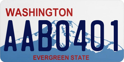 WA license plate AAB0401