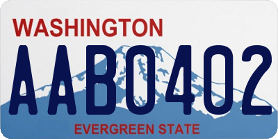 WA license plate AAB0402