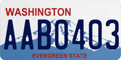 WA license plate AAB0403