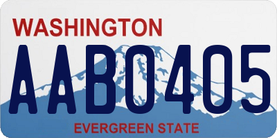 WA license plate AAB0405