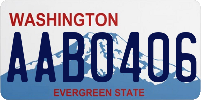 WA license plate AAB0406