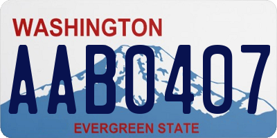 WA license plate AAB0407