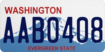 WA license plate AAB0408