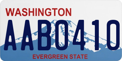 WA license plate AAB0410