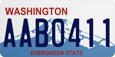 WA license plate AAB0411