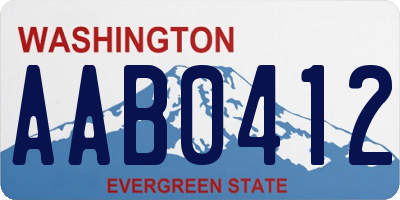 WA license plate AAB0412