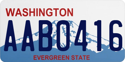 WA license plate AAB0416