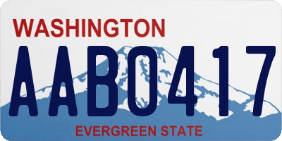 WA license plate AAB0417