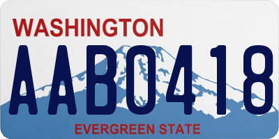 WA license plate AAB0418