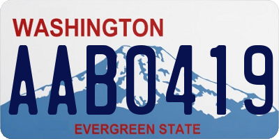 WA license plate AAB0419