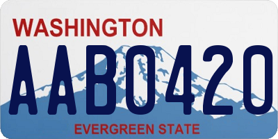 WA license plate AAB0420