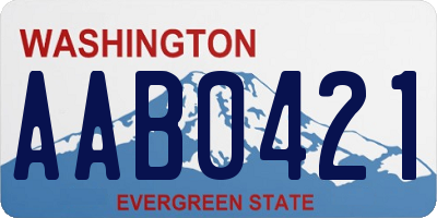 WA license plate AAB0421