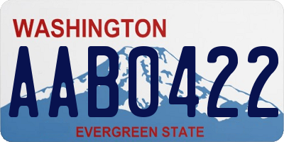 WA license plate AAB0422