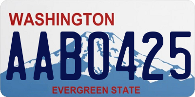 WA license plate AAB0425