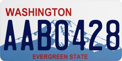 WA license plate AAB0428