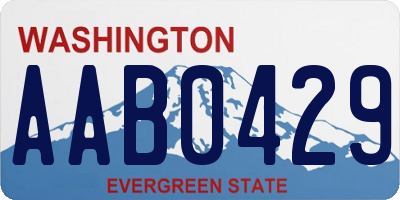 WA license plate AAB0429