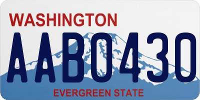 WA license plate AAB0430