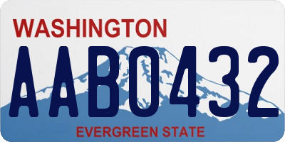 WA license plate AAB0432