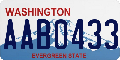 WA license plate AAB0433