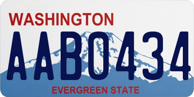 WA license plate AAB0434