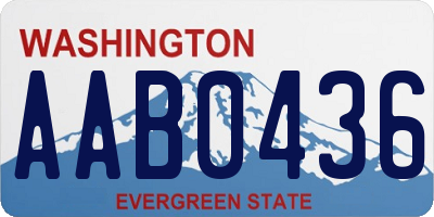 WA license plate AAB0436