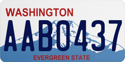 WA license plate AAB0437