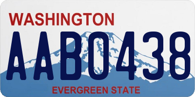 WA license plate AAB0438