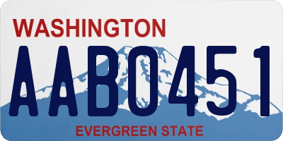 WA license plate AAB0451