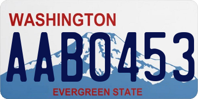 WA license plate AAB0453