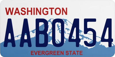 WA license plate AAB0454