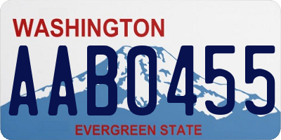 WA license plate AAB0455