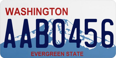 WA license plate AAB0456