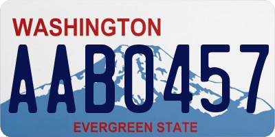 WA license plate AAB0457