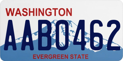 WA license plate AAB0462