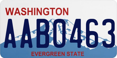 WA license plate AAB0463