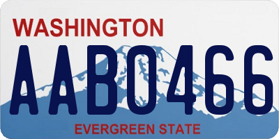 WA license plate AAB0466