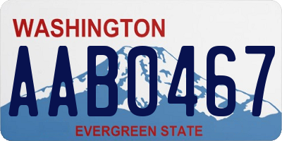 WA license plate AAB0467