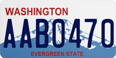 WA license plate AAB0470